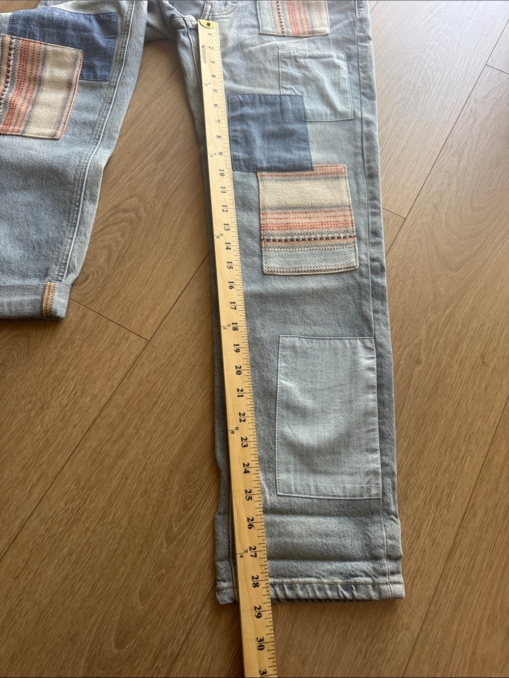 Lucky Legend Boyfriend Mid Rise Relaxed Straight Jeans Patchwork Size 26 - Picture 16 of 16